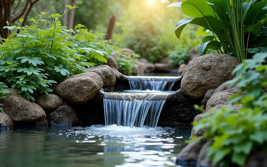 Cascadas decorativas y fuentes para jardín